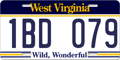 WV license plate 1BD079