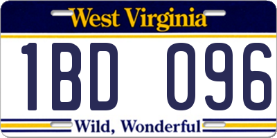 WV license plate 1BD096