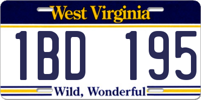 WV license plate 1BD195