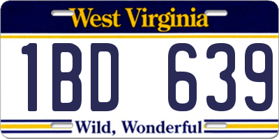 WV license plate 1BD639