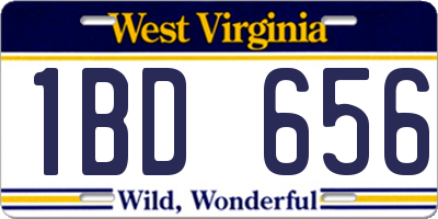 WV license plate 1BD656