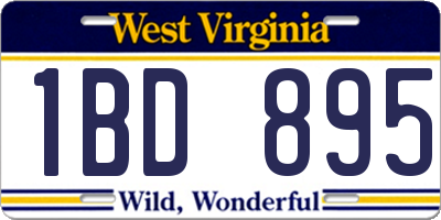 WV license plate 1BD895