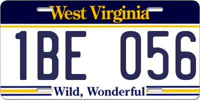 WV license plate 1BE056