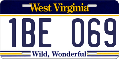 WV license plate 1BE069