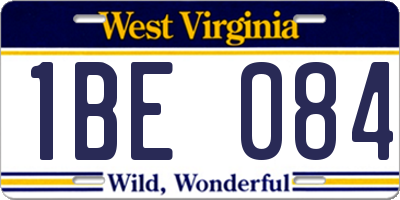 WV license plate 1BE084