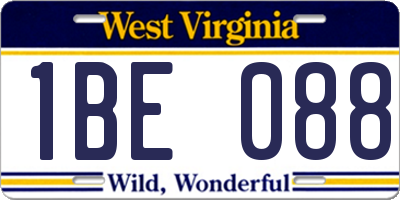 WV license plate 1BE088