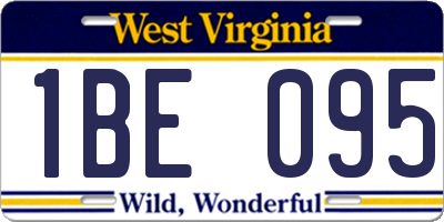 WV license plate 1BE095