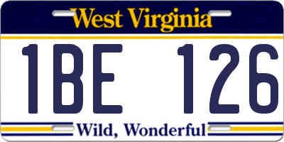 WV license plate 1BE126
