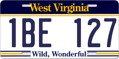 WV license plate 1BE127