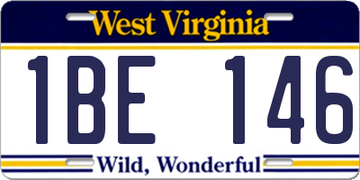 WV license plate 1BE146