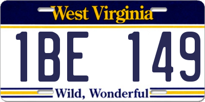 WV license plate 1BE149