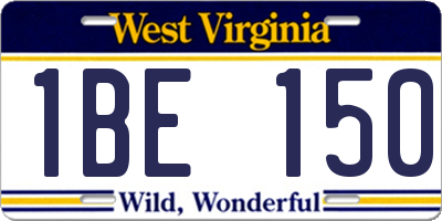 WV license plate 1BE150