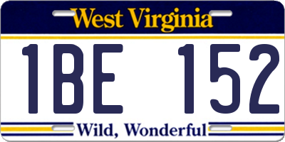 WV license plate 1BE152