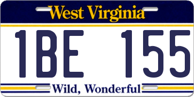 WV license plate 1BE155