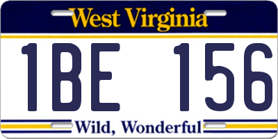 WV license plate 1BE156
