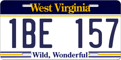 WV license plate 1BE157