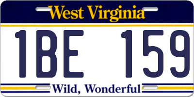 WV license plate 1BE159