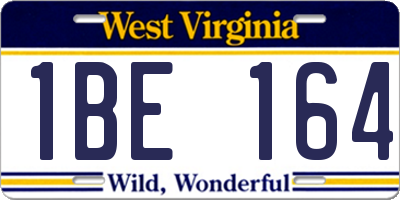 WV license plate 1BE164