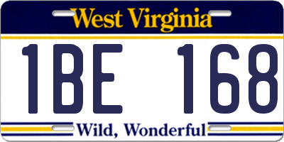 WV license plate 1BE168