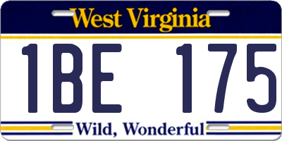 WV license plate 1BE175