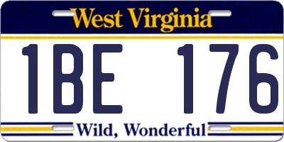 WV license plate 1BE176