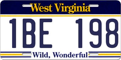 WV license plate 1BE198