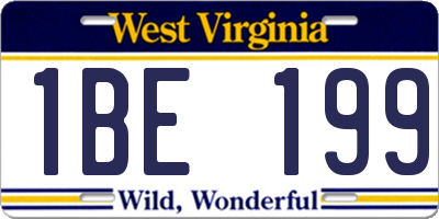 WV license plate 1BE199