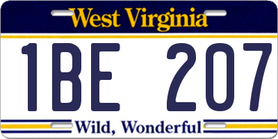 WV license plate 1BE207