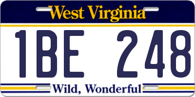 WV license plate 1BE248