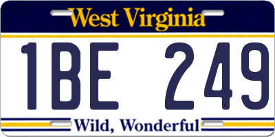 WV license plate 1BE249