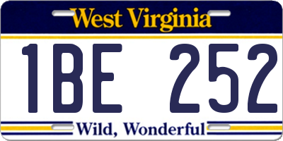 WV license plate 1BE252