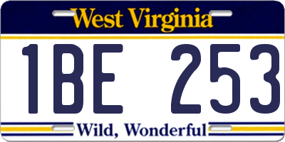 WV license plate 1BE253