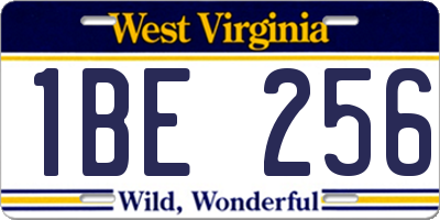 WV license plate 1BE256