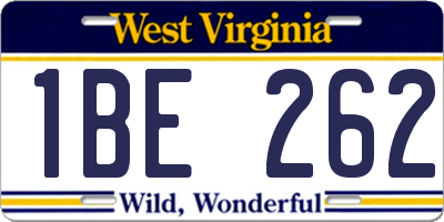 WV license plate 1BE262
