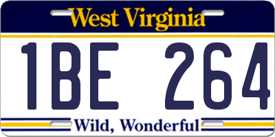 WV license plate 1BE264