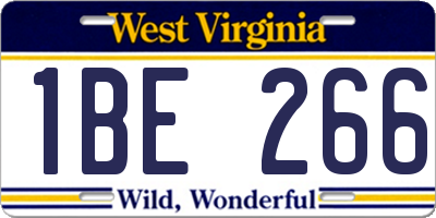 WV license plate 1BE266