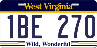WV license plate 1BE270