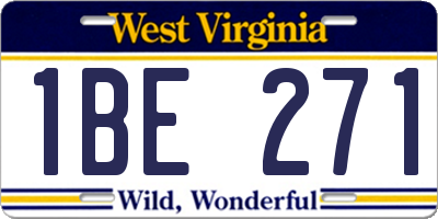 WV license plate 1BE271