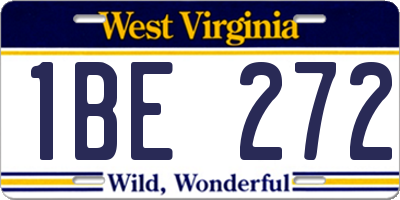 WV license plate 1BE272