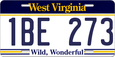 WV license plate 1BE273