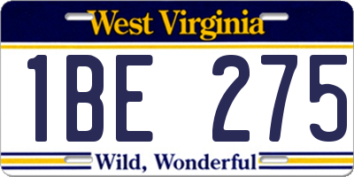 WV license plate 1BE275