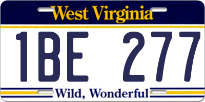 WV license plate 1BE277