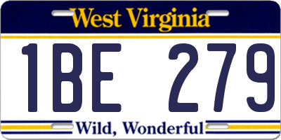 WV license plate 1BE279