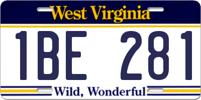 WV license plate 1BE281