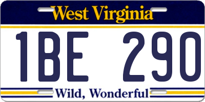 WV license plate 1BE290