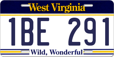 WV license plate 1BE291