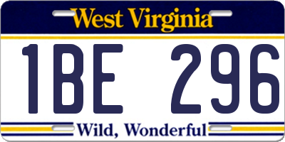 WV license plate 1BE296