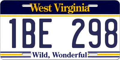 WV license plate 1BE298