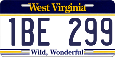 WV license plate 1BE299