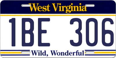 WV license plate 1BE306